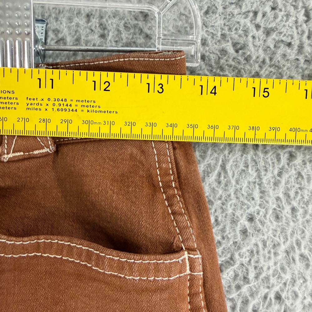 Madewell Emmett Wide-Leg Pants Women 26 Brown Contrast Stitch High Rise Crop - Picture 5 of 15